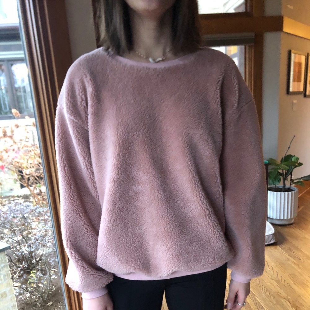 Fuzzy pink sweater